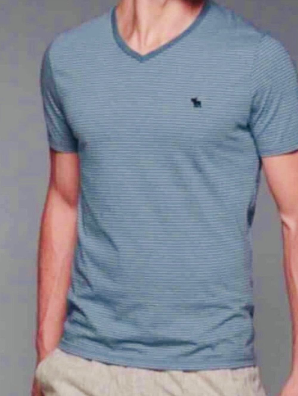 New -Men’s Abercrombie Casual Striped Shirt -Size L